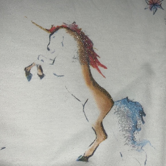 NWT girls cream unicorn glitter sequin top from NEXT Sz 12 years - Picture 8 of 10